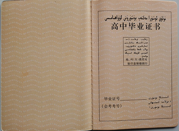 新疆2000年高中毕业证样本（2000年新疆高中毕业证编号）