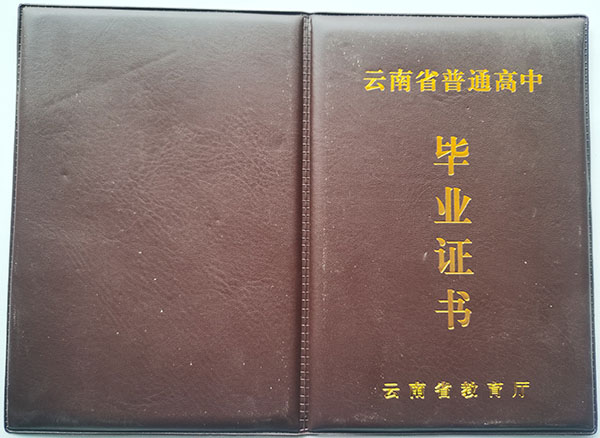 云南省文山市第一中学2018年高中毕业证样本