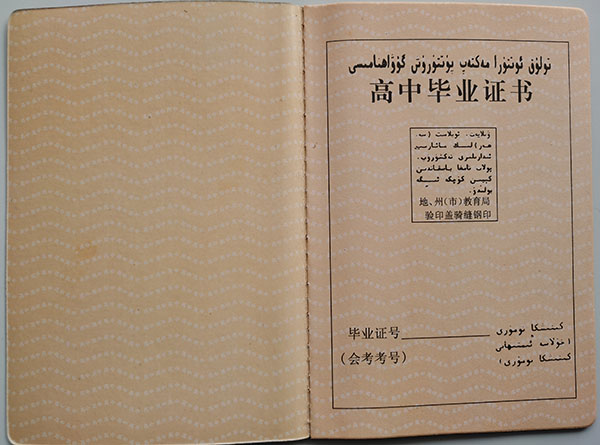 2001年新疆高中毕业证样本（新疆高中毕业证办理流程）