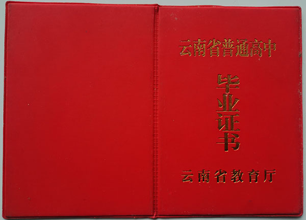 云南省2003年高中毕业证样本（2003年高中毕业证原件）