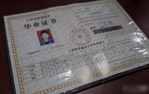 云南省高中毕业证图片模板（高清样本下载）