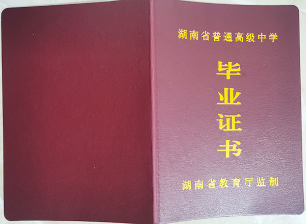2010年岳阳市高中毕业证样本
